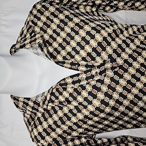 2000s Sharagano Chainlink Print Bodycon top
